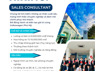 Volkswagen Phú Mỹ tuyển dụng Nhân Viên Kinh Doanh